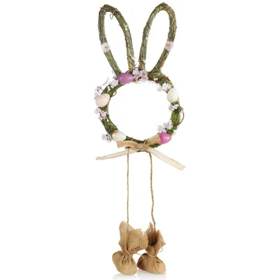Produktbild von com-four® Osterkranz für Türen oder Fenster - Niedlicher Osterkranz zu Ostern - Türdekoration im Osterhasen-Look