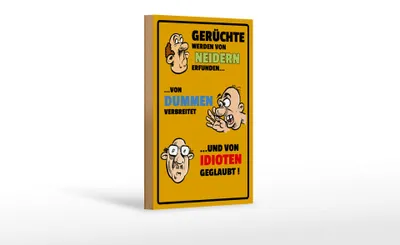Produktbild von Holzschild Spruch 12x18cm Gerüchte von Neidern erfunden
