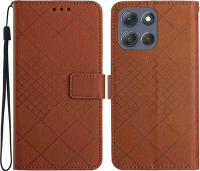 Produktbild von Motorola Moto G86 Hülle - Coverup Rhombus Klapphülle - Braun
