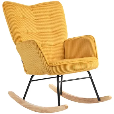 Produktbild von Schaukelstuhl - Wohnzimmerstuhl - Lesesessel - Kinderstuhl - Bucheholz und Stahl - Ergonomische Rückenlehne