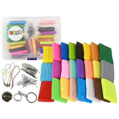 Produktbild von Leantoys Kreativset Knete Modelliermasse 24 Farben Zubehör