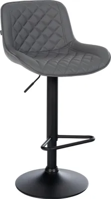 Produktbild von Barhocker KUHAR - Kunstleder Grau 50x52x84 cm | Barstuhl Höhenverstellbar Mit Lehne Drehbar Tresenhocker Tresenstuhl Kneipenhocker Kneipenstuhl