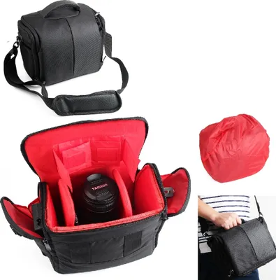 Produktbild von K-S-Trade Kompatibel mit Nikon D3400 Kameratasche Fototasche Schultertasche Zubehör Tasche einteilbare Trennwänden für Systemkamera, DSLR DSLM SLR,