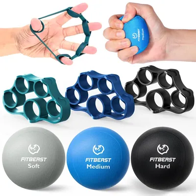 Produktbild von Griffkrafttrainer-Set – 6 Stück für Rehabilitation und Krafttraining