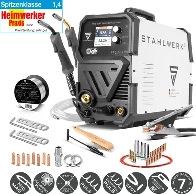 Zdjęcie produktu dla STAHLWERK Spawarka MIG MAG 200 z podwójnym pulsem Pro w pełni synergiczna z akcesoriami