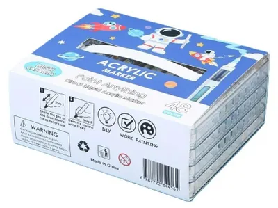 Obrázok produktu pre Akrylový Marker 48ks – Tekutý Umelecký Fix, Nepriehľadná Akrylová Farba