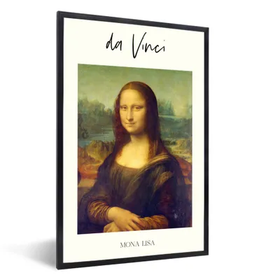 Produktbild von MuchoWow® Gerahmtes Poster Mona Lisa - Leonardo da Vinci - Kunst 60x90 cm - Poster mit Schwarzem Bilderrahmen Wandposter Rahmen Foto Bilder - Kunst