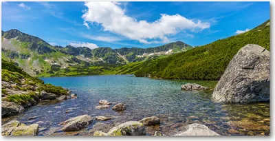 Produktbild von Tulup® Leinwandbild - 140x70 cm - Wandkunst - Drucke auf Leinwand - Leinwanddruck  - Landschaften - Grün - Berge Tal Tatra