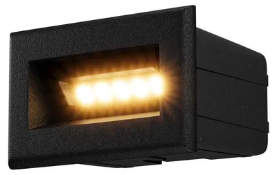 Image de Lampe d'escalier LED, applique murale, IP65, métal, noir, L 8,4 cm