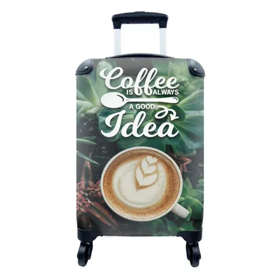 Produktbild von MuchoWow® Koffer Handgepäck Trolley Rollkoffer Kleine Reisekoffer mit 4 Rollen - Kaffee - Zitate - Sprichwörter - Kaffee ist immer eine gute Idee - Cabin Size < 55x40x23 cm & 55x40x20 cm - Fotokoffer - Kabinenkoffer - Boardgepäck - Reise-Box - Reisekoffer - Reisegepäck - Koffer mit Bild - Trolley für Kinder