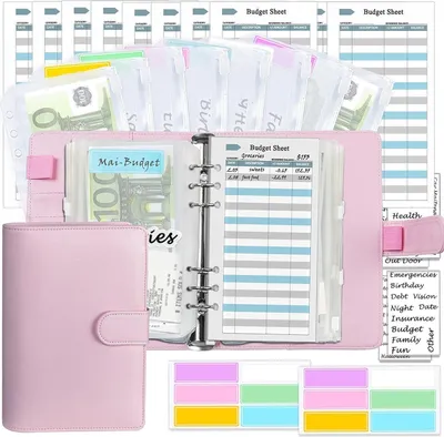 Produktbild von A6 Geld Organizer mit Budgetplaner, Geldumschlägen und Nachfüllpackungen