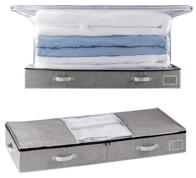 Vakuum-Aufbewahrungsbeutel mit Box, 105x43x15 cm, 2-in-1, platzsparend