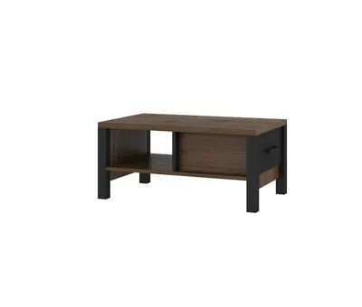 Zdjęcie produktu dla Stolik kawowy OLIN Szerokość 90 cm Orzech Okapi / czarny Helvetia Meble 24OKJC99