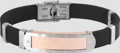 Produktbild von Akzent Das Schmuckarmband aus Kautschuk und Edelstahl in silberfarbig mit IP Gold-Beschichtung