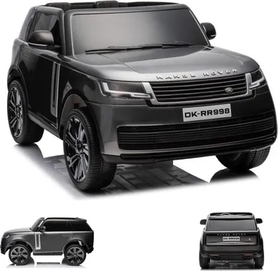 Immagine prodotto di ES-Toys auto elettrica per bambini Land Rover Range Rover, 2 posti, pneumatici EVA, trazione integrale grigio