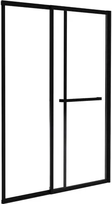 Produktbild von Verschiebbarer Badewannenschirm in Mattschwarz mit Handtuchhalter - 120 × 140 cm - WAIMEA