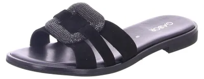 Produktbild von Gabor Sandalen Schwarz mit drei Riemen, offener Zehenpartie und flacher Sohle