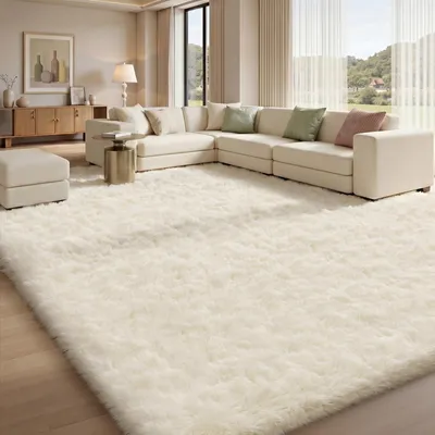 Productafbeelding van Pluizig Hoogpolig Tapijt 140x200 cm voor Woonkamer en Slaapkamer