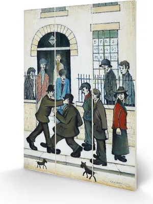 Produktbild von L.S. Lowry - bedruckt "A Fight C. 1935", Holz PM6369 (29,5 cm x 20 cm) (Bunt)