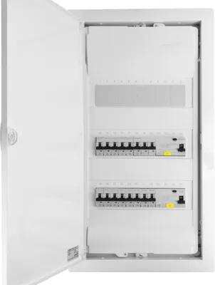 Obrázek produktu pro Pojistková skříň Hager rozvodnice pod omítku 3x12 modulů 14xMCB 1xRCCB VDE kabelová Rozvodná skříň pojistky 630.50x348x98mm Doktorvolt