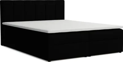 Produktbild von VENASI LISA Boxspringbett 180x200 mit Bettkästen H2/H3 Matratze SCHWARZ