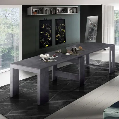 Produktbild von Ausziehbarer Konsolentisch Esstisch 90x51-300cm schwarz Pratika
