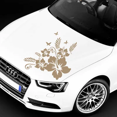 Produktbild von Aufkleber - Autoaufkleber "Hibiskus Ranke Jessi" 40cm x 40cmbraun - Tuning Carystyling Heckscheibe Auto