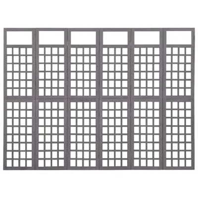 Image de vidaXL Treillis/paravent 6 pièces bois massif sapin gris 242,5x180 cm