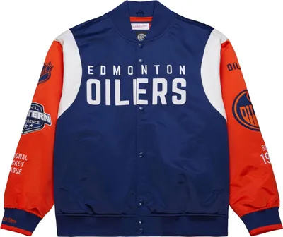 Produktbild von M&N Heavyweight Satin Jacket NHL Edmonton Oilers - L