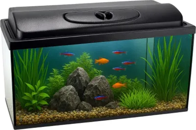 Produktbild von Aquarium Komplettset 50x30x30 45 L Starterset Aquarium Becken mit Abdeckung inkl. LED Beleuchtung Aquarium Set Komplett