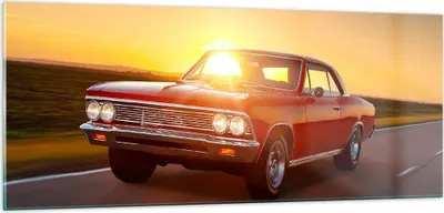 Produktbild von Bilder auf glas - Auto Straße - 100x40cm - Glasbilder - Wandbilder - Bilder - Kunstdruck - zum Aufhängen bereit - Wanddekoration aus Glas - Glas Bilder - Wandbild auf Glas - Einteilig - GAB100x40-3702