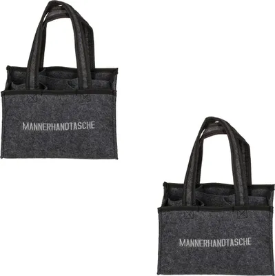 Produktbild von Flaschentasche mit Schriftzug Männerhandtasche aus Filz