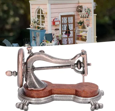 Zdjęcie produktu dla Skala 1:12 domek dla lalek miniaturowa maszyna do szycia symulacja dekoracji akcesoria