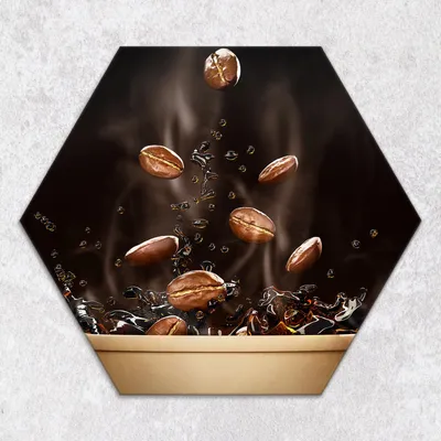 Produktbild von Glas-Herdabdeckplatten Glaskeramikkochfeld-Abdeckung Spritzschutz Glas hexagon 40 cm Kaffeebohnen Kaffee
