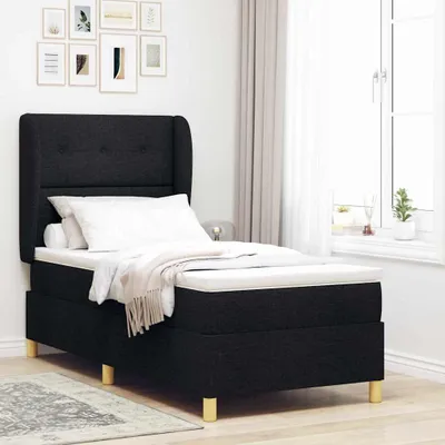 Produktbild von Maison Exclusive - Boxspringbett mit Kopfteil Schwarz 200 x 90 cm Stoff