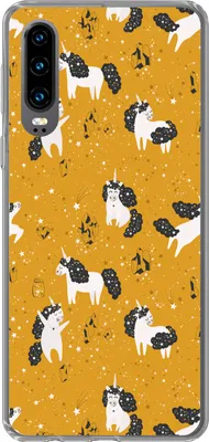 Produktbild von MuchoWow® Handyhülle Schutzhülle Hülle für Telefoonhoesje Huawei P30 Mädchen - Einhorn - Sterne - Muster - Mädchen - Kinder - Kinder - Kind Silikon Softcase Handy Hülle - Kartenbesitzer