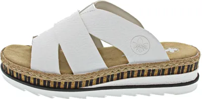 Produktbild von Rieker V7989-80 Pantolette, Damen, Synthetik, Weiss, Keilpantolette - Damenschuhe Pantolette / Zehentrenner, Weiß