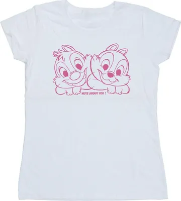 Produktbild von Disney - "Chip 'n' Dale Nuts About You" T-Shirt für Damen BI51374 (M) (Weiß)