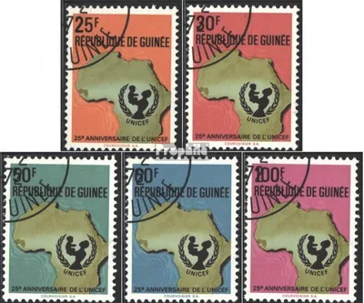 Produktbild von Briefmarken Guinea 1971 Mi 592A-596A (kompl.Ausg.) gestempelt 25 Jahre UNICEF