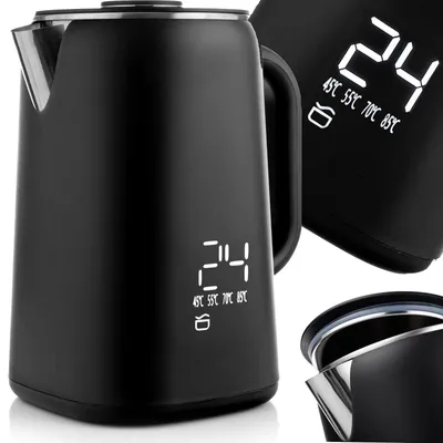 Produktbild von Wasserkocher Elektrischer Wasserkocher 1,7 l LCD Temperaturregelung Touch Warmhaltefunktion 1500 W Schwarz