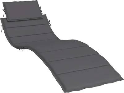 A dark gray chaise lounge cushion on a white background.