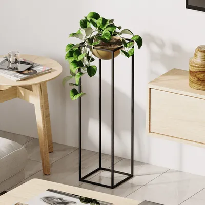 Produktbild von Evila Originals, GED-020-A, Dekorativer Topf, Schwarz, 100 % METALL, 28 x 28 x 80 cm