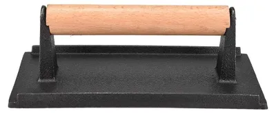 Gusseiserne Steakpresse mit Holzgriff, 20,5 cm