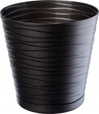 Produktbild von KADAX Blumentopf "Greve", Blumentopf mit Untersetzer, Pflanzkübel für Innen, 11cm, Schwarz