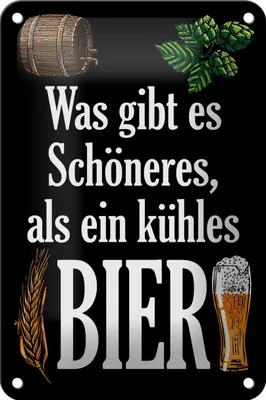 Produktbild von Blechschild Spruch 12x18cm was schöneres als kühles Bier