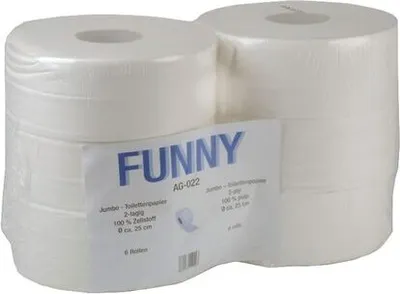 Produktbild von 6x Jumbo Toilettenpapier Jumborollen 2-lagig 100% Zellstoff hochweiß