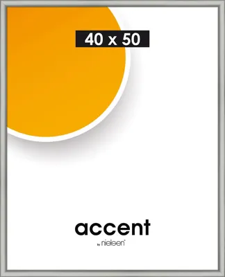 Produktbild von accent by nielsen Kunststoff Bilderrahmen Colorado Uni, 40x50 cm, Silber Matt