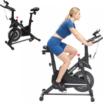 Zdjęcie produktu dla Rower treningowy cardio domowy stacjonarny Bauerkraft koło zamachowe 4kg biały