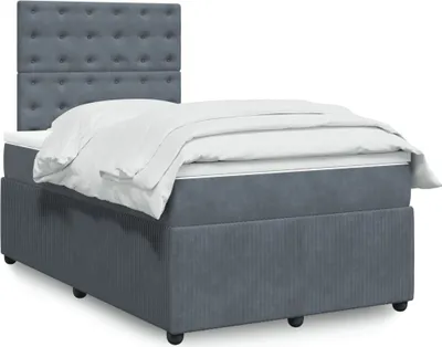 Produktbild von Maison Exclusive - Boxspringbett mit Matratze Dunkelgrau 120x200 cm Samt