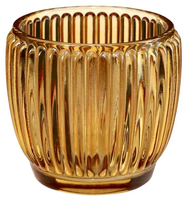 Produktbild von Retro Windlicht Orange Kerzenhalter Glas Set 6 St. Ø7cm H7cm Tischdekoration Weihnachten